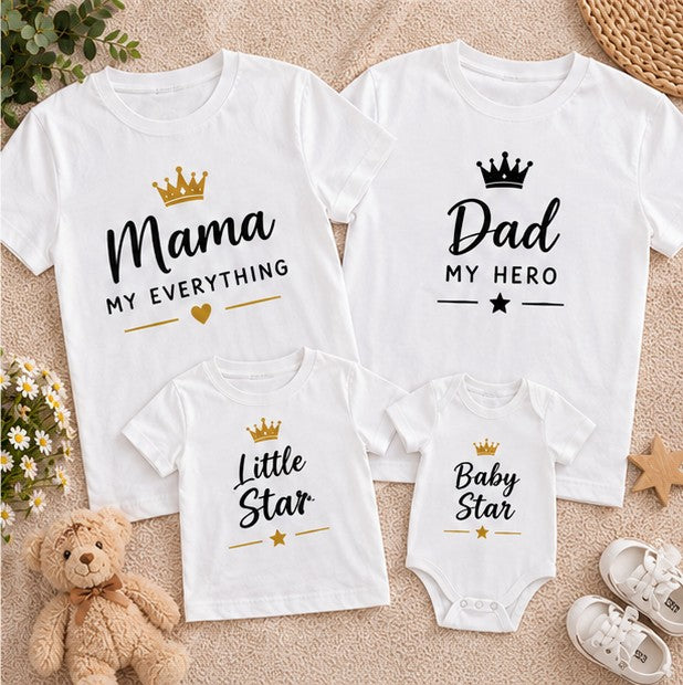 Set familie cu coroane – Mama, Dad, Little Star și Baby Star, 4 piese