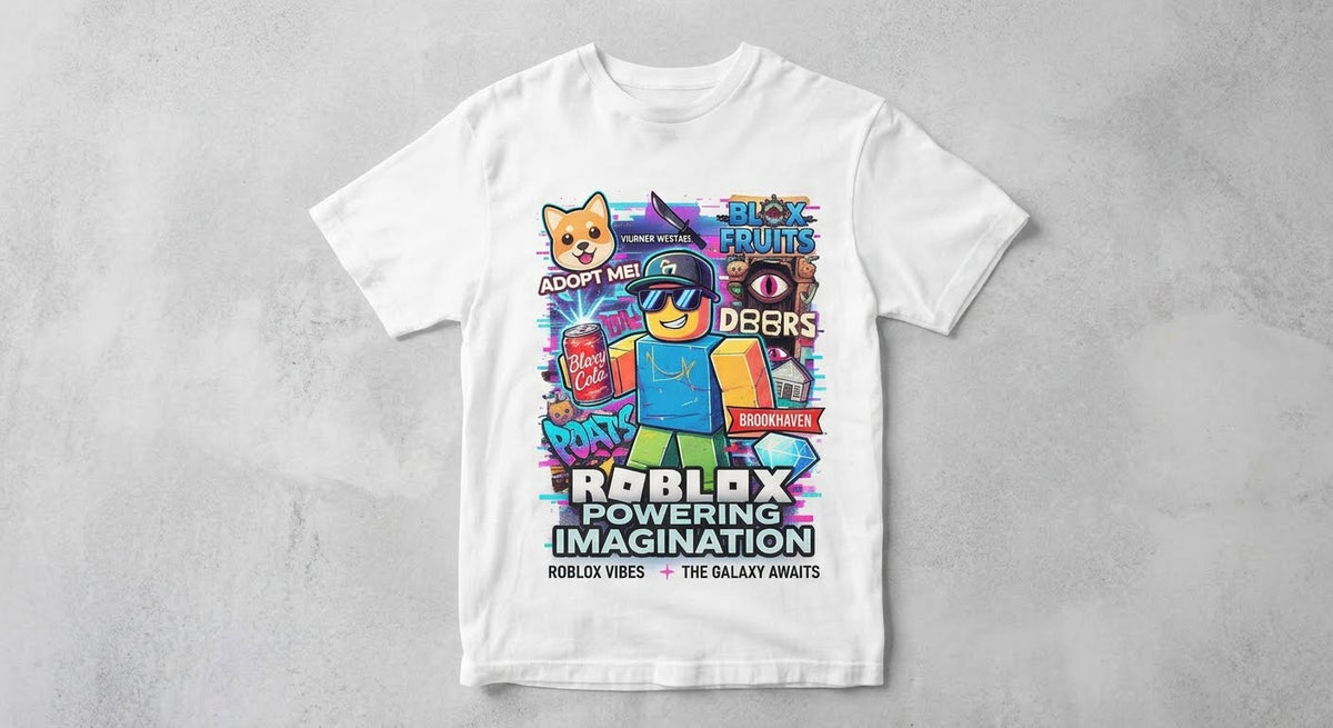 Tricou personalizat copii – Roblox, Powering Imagination