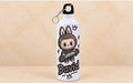 Bidon de apă personalizat cu Labubu gri, skateboard și nume, 500 ml