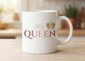 Cană pentru iubită sau soție – His Queen, coroană aurie