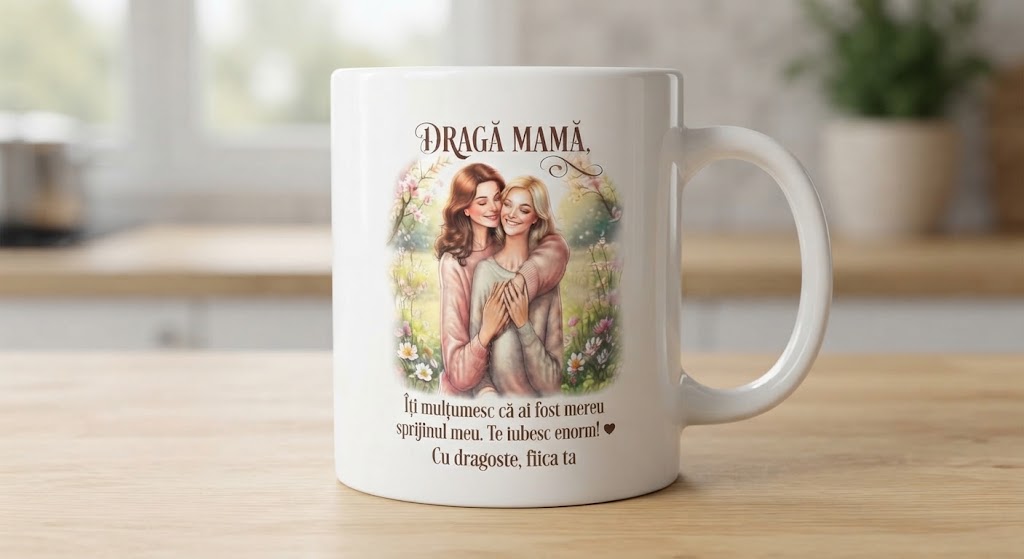 Cană pentru mamă – Dragă mamă, cu dragoste din partea fiicei