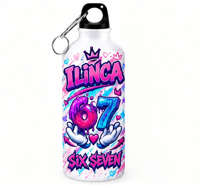 Bidon de apă personalizat Six Seven 67 cu numele copilului, 500 ml