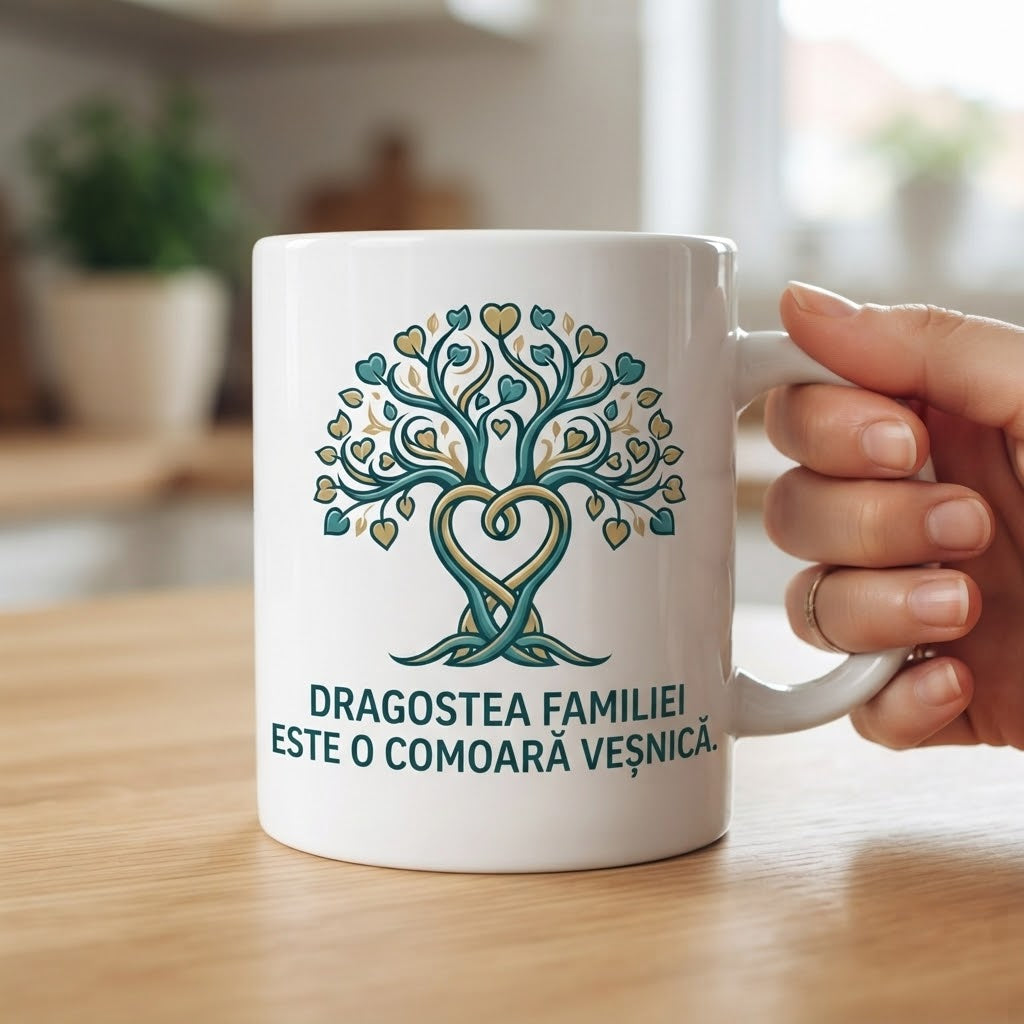 Cană pentru familie – Dragostea familiei este o comoară veșnică