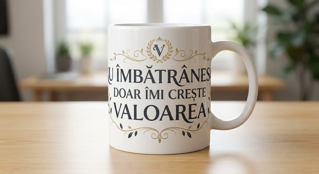 Cană aniversară – Nu îmbătrânesc, doar îmi crește valoarea