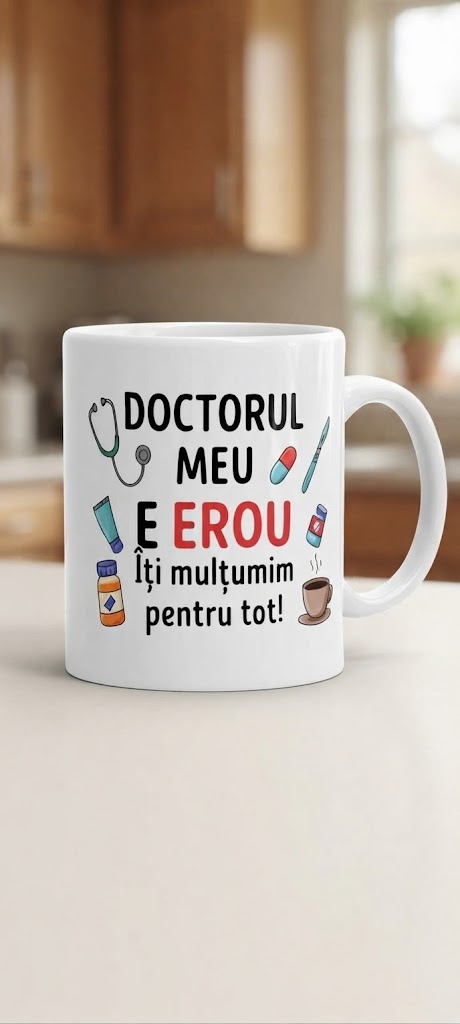 Cană pentru medic – Doctorul meu e erou, Îți mulțumim pentru tot!
