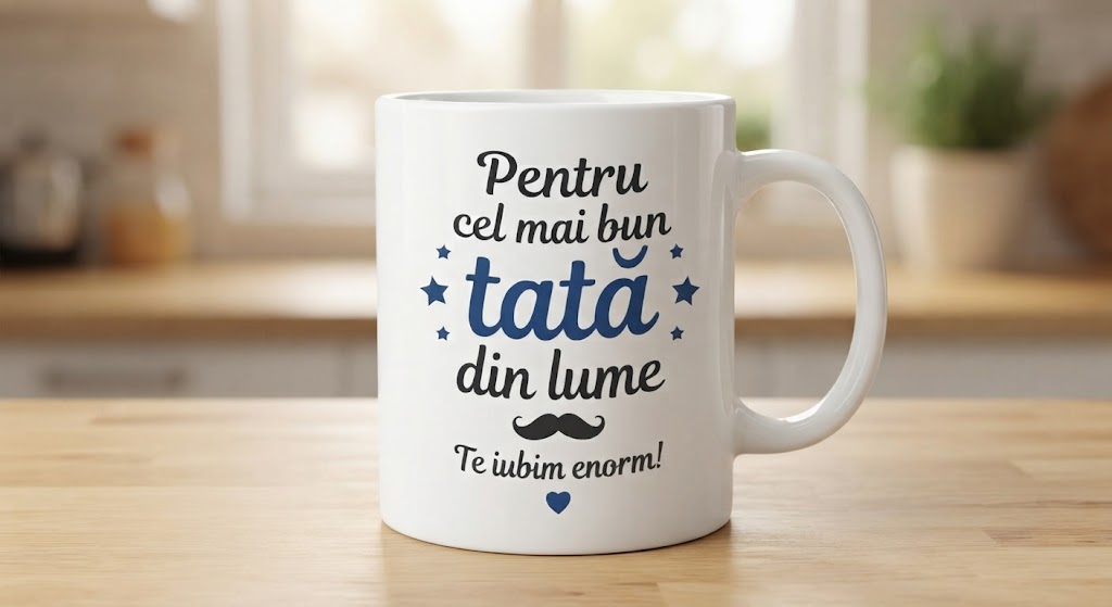 Cană pentru tată – Cel mai bun tată din lume, Te iubim enorm!