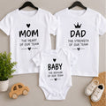 Set familie Our Team – Mom, Dad și Baby, 2 tricouri și body