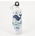 Bidon de apă personalizat cu balenă și numele copilului, 500 ml
