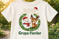 Tricou personalizat copii – Crăciun 2026, Grupa Florilor, om de zăpadă și ren