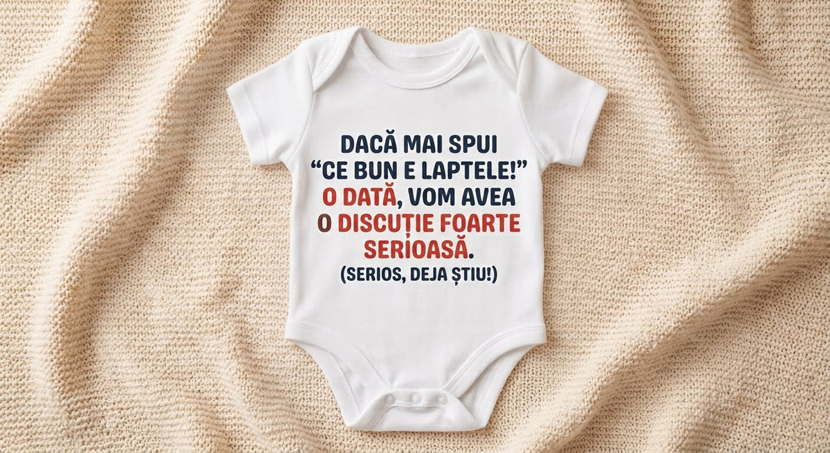 Body personalizat – Ce bun e laptele, o discuție foarte serioasă