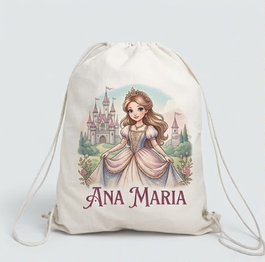 Săculeț personalizat cu prințesă și castel
