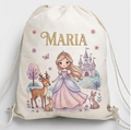 Săculeț personalizat cu prințesă și animăluțe