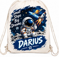 Săculeț personalizat cu astronaut, rachetă și nume