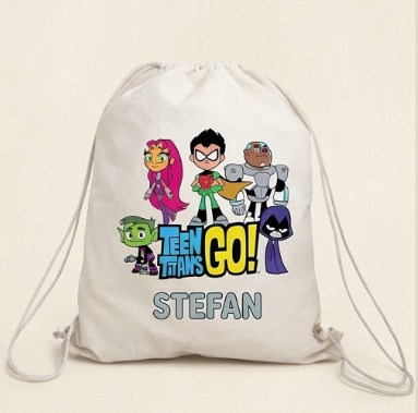 Săculeț personalizat cu Teen Titans Go și nume