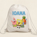 Săculeț personalizat cu SpongeBob, Patrick și nume