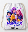 Săculeț personalizat cu HUNTR/X, trio de personaje și nume