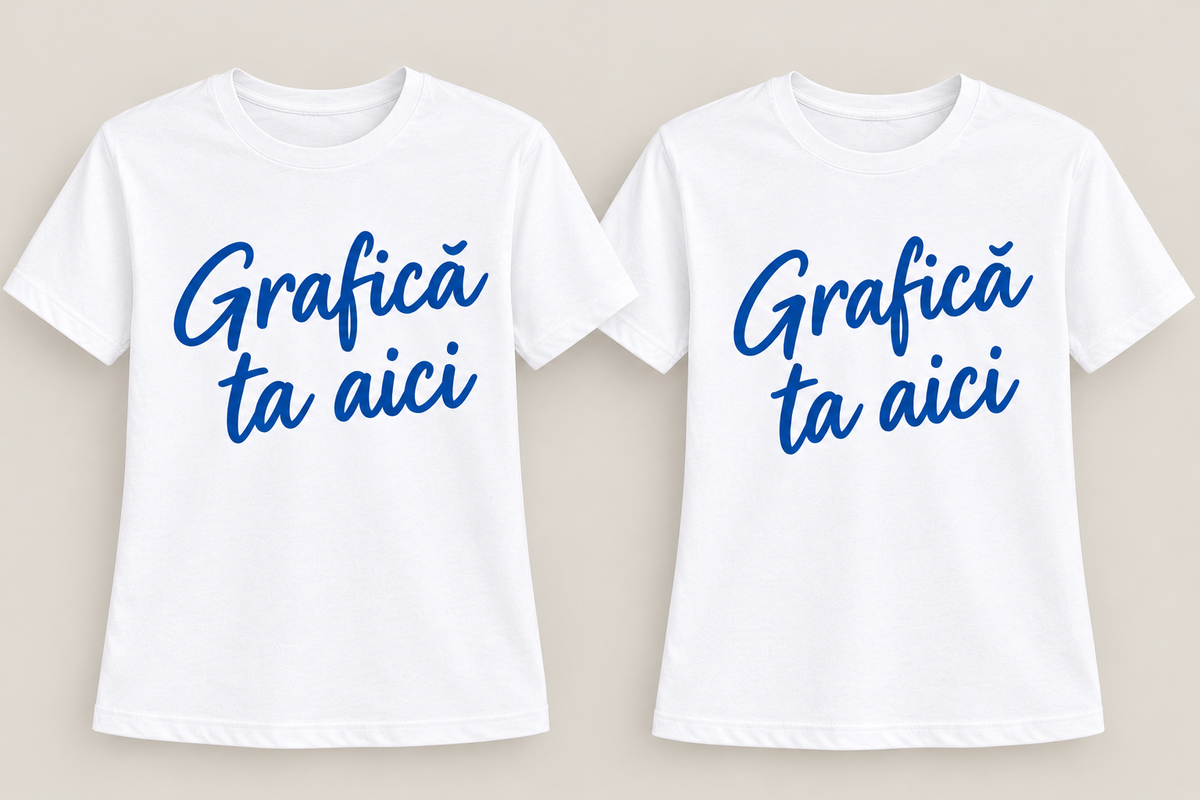 Set 2 tricouri cuplu personalizate cu grafica ta