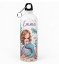 Bidon de apă personalizat cu sirenă și numele copilului, 500 ml