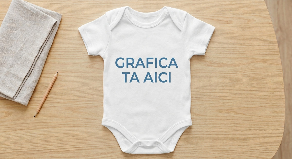 Body copii alb personalizat cu grafica ta