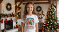 Tricou personalizat copii – De Crăciun ne prefacem cuminți, animăluțe lângă brad