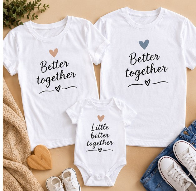 Set familie Better Together – 2 tricouri și body Little Better Together