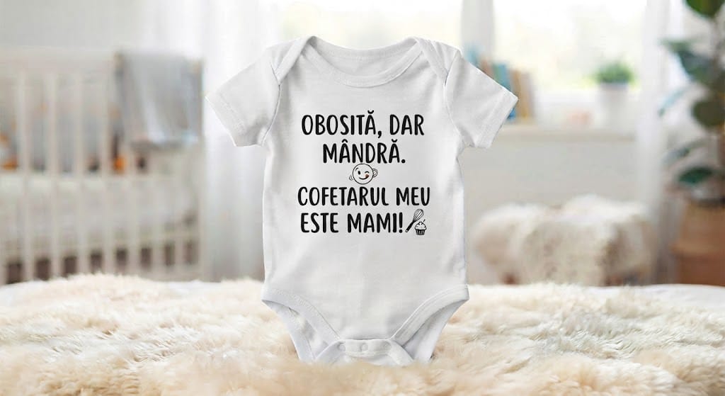 Body personalizat – Obosită, dar mândră, cofetarul meu este mami