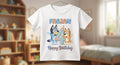 Tricou aniversar personalizat copii – Fabian, 4 ani, cățeluși și Happy Birthday