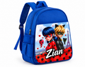 Ghiozdan albastru personalizat cu nume – Miraculous și Turnul Eiffel