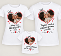 Set 3 tricouri familie cu fotografie – Inimi și mesaje de iubire
