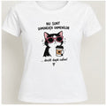Tricou femei cu pisică și mesaj „Nu sunt dimineața oamenilor”