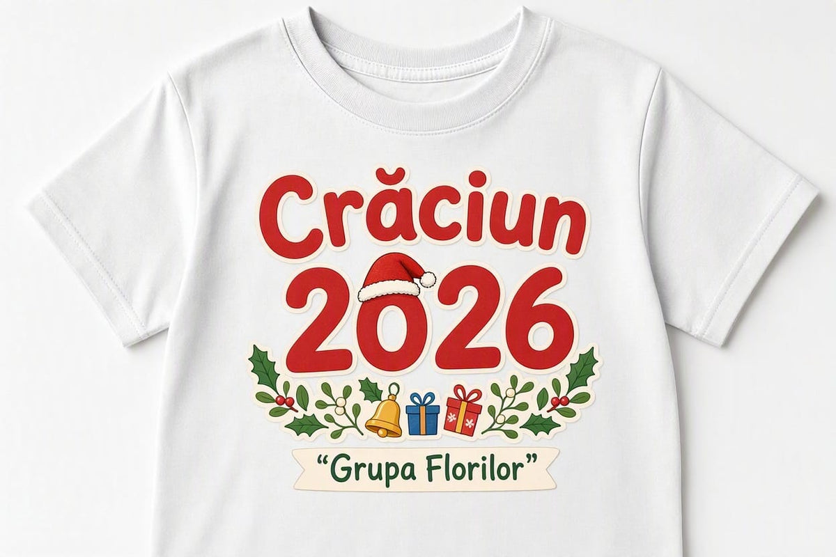 Tricou personalizat copii – Crăciun 2026, Grupa Florilor