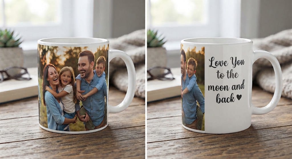 Cană personalizată cu fotografie – Love You to the moon and back