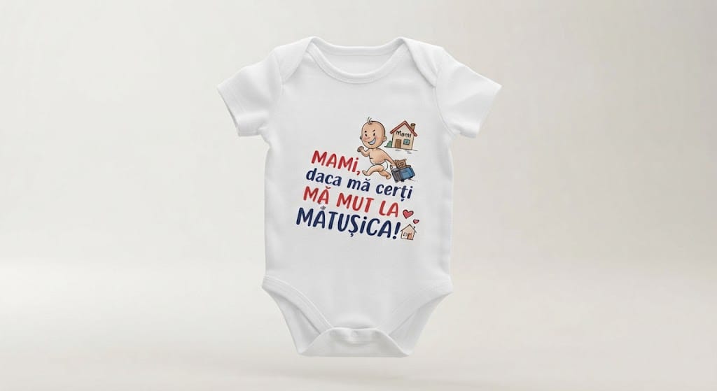 Body personalizat – Mami, dacă mă cerți, mă mut la mătușica!