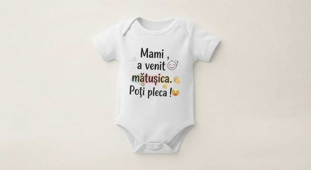 Body personalizat – Mami, a venit mătușica. Poți pleca!