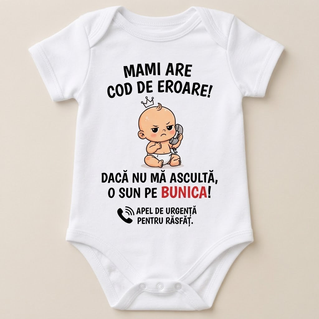 Body personalizat – Mami are cod de eroare, o sun pe bunica