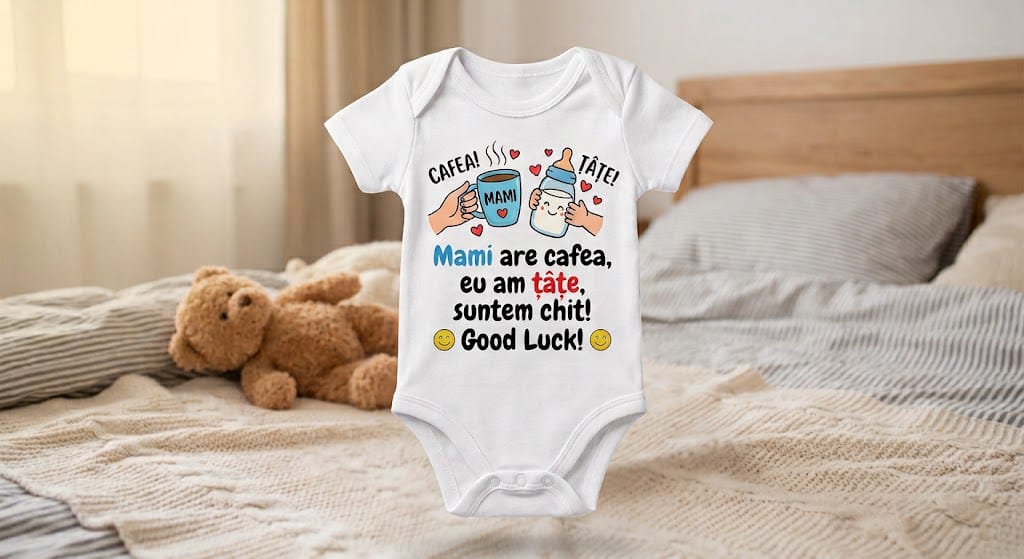 Body personalizat – Mami are cafea, eu am tâte, suntem chit