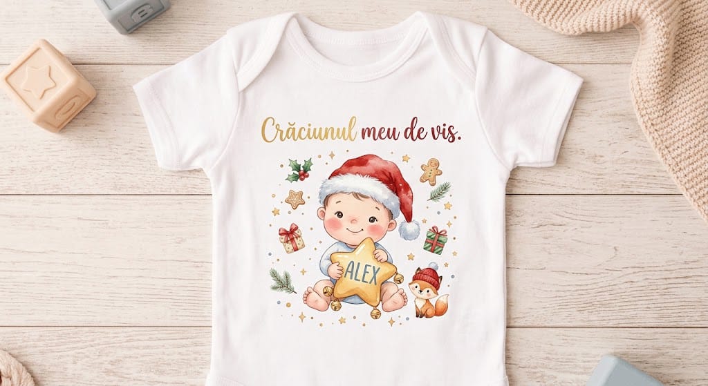 Body personalizat Crăciunul meu de vis – Alex, stea și vulpiță