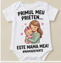 Body personalizat – Primul meu prieten este mama mea, fundiță roz