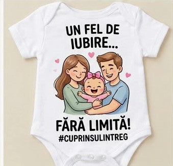 Body personalizat – Un fel de iubire fără limită, familie și fundiță roz
