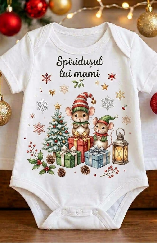 Body de Crăciun – Spiridușul lui mami, șoricei și cadouri