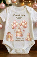 Body aniversar 1 an – Primul meu anișor, tort roz și baloane