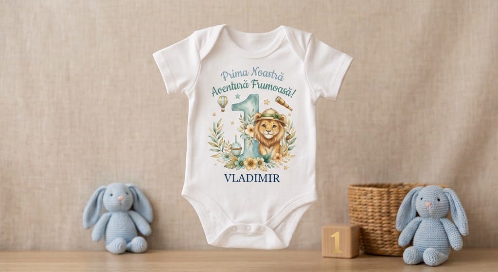 Body personalizat 1 an – Vladimir, leu explorator