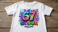 Tricou personalizat copii – 67 Six Seven, Street Vibes cu săgeți multicolore