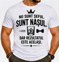 Tricou bărbați „Nu sunt șeful. Sunt nașul.”, cu mesaj amuzant