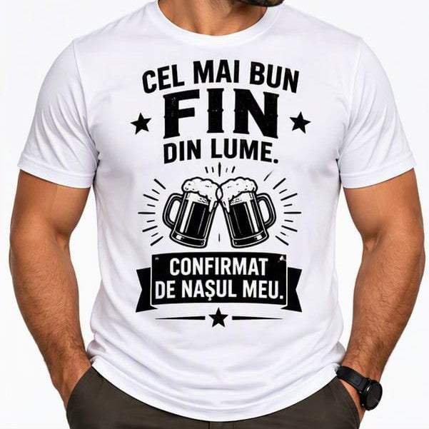 Tricou bărbați „Cel mai bun fin din lume”, confirmat de nașul meu