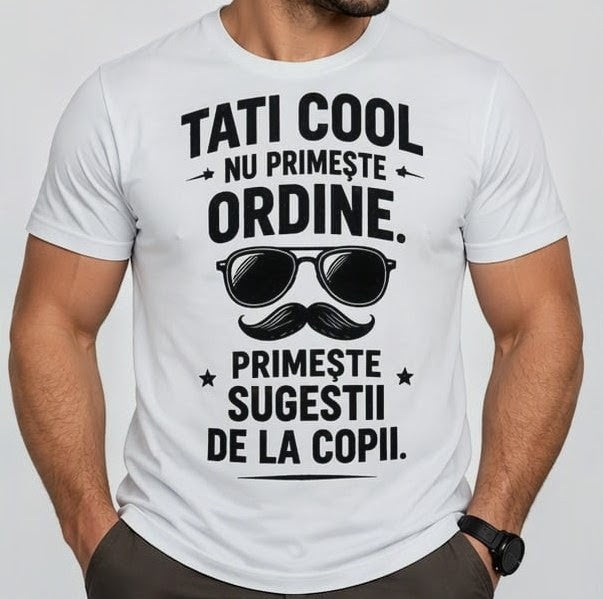 Tricou bărbați „Tati cool”, cu mesaj amuzant despre copii