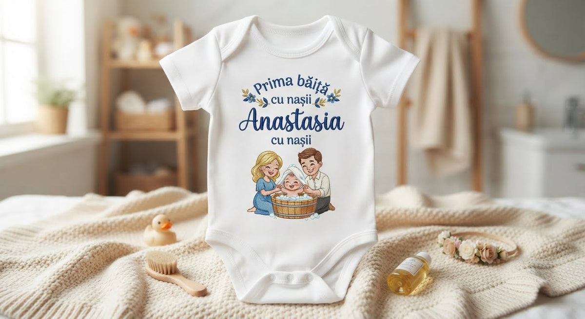 Body personalizat cu nume – Prima băiță cu nașii, Anastasia