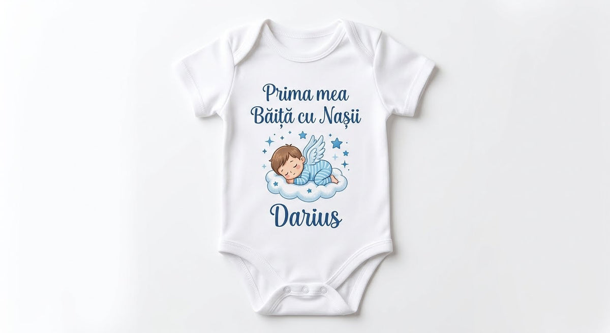 Body personalizat cu nume – Prima mea băiță cu nașii, Darius