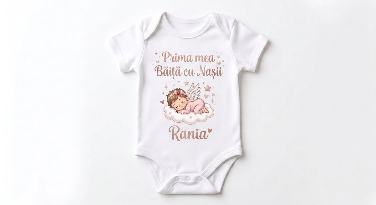 Body personalizat cu nume – Prima mea băiță cu nașii, Rania