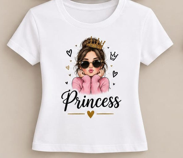 Tricou personalizat femei – Princess, coroană și ochelari de soare